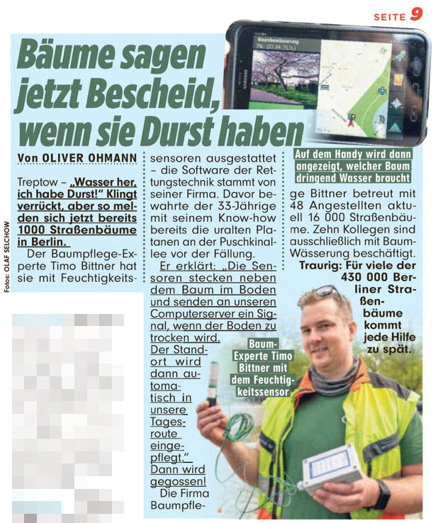 Baumbewässerung in Berlin Presseartikel